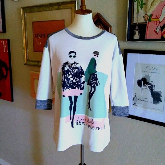 Zara 2015 Collection Black and White Life's a Graphic Runway‎ Tunic - Picture 2 of 6